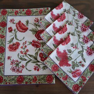 EXC 4 April Cornell Floral Napkins and 2 Placemats